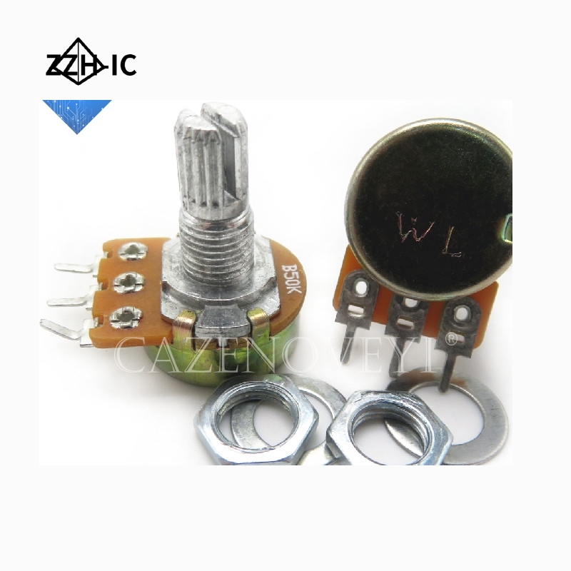 5pcs/lot WH148 15mm Shaft Amplifier Dual Stereo Potentiometer B1K B2K B5K B10K B20K B50K B100K B500K 3Pin 1K 2K 5K 10K 50K 100K