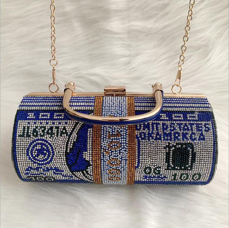 Доллар Сумка Bolso De Noche Sac A Main доллар балетки с блестящими жемчуженками на носке, кошелек Bling доллар шоколад со стразами Вечерний Клатч Сумочка