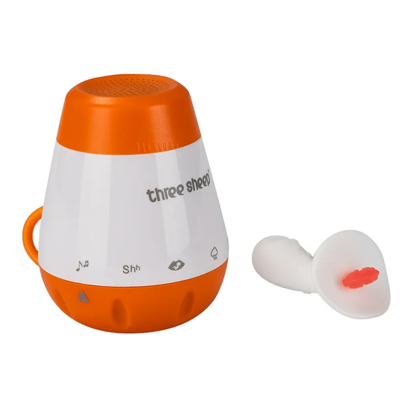 New Design Popular Food Grade Silicone Baby Teether White Noise Soothing Sound Machine Set