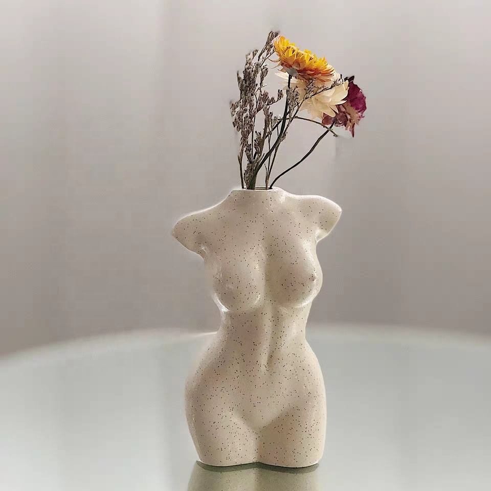 Modern Nordic Body Art Shape Resin Vase for Home Decor Photo
