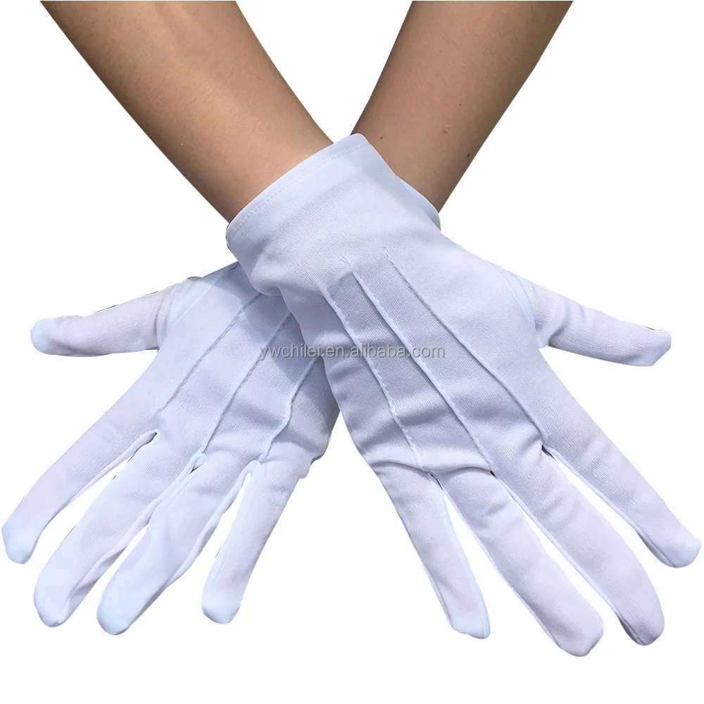 Men Formal Tuxedo Honor Guard Parade Nylon Cotton Gloves
