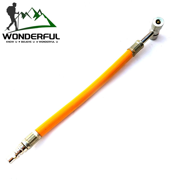 Yellow T-Type Hose Double-Headed Bicycle Motorcycle Multi-Purpose Inflatable Pump Nozzle