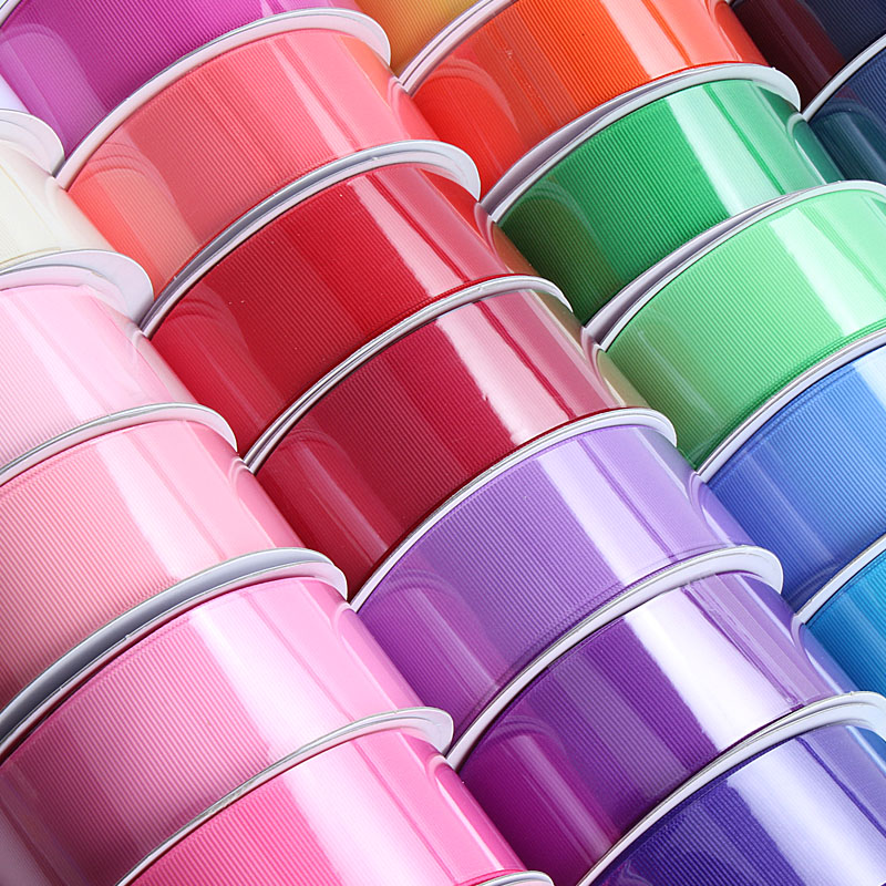 Wholesale price 75mm listones 196 colors 3 inch solid color grosgrain ribbon