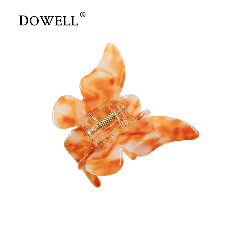 DOWELL wholesale Korean popular acetate hair claw clips for women ACETATE hair accessories butterfly claw clip