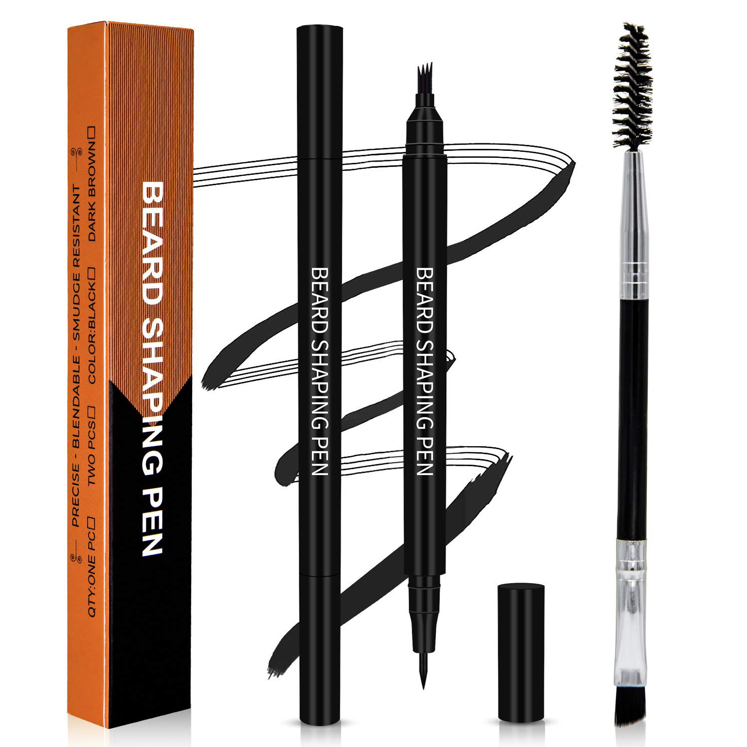 Private Logo Waterproof Sweat-proof Men's Beard Pen Enhancer Beard Shaping Filler Pen Rotating Beard Paint Pen