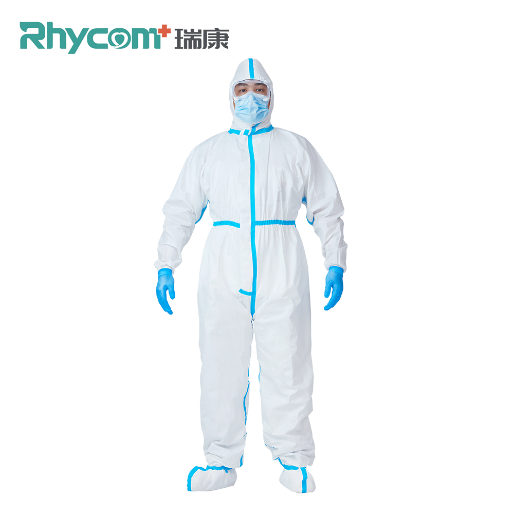 Rhycom опасные защитные костюмы, одноразовые химические медицинские защитные комбинезоны с крышкой для обуви