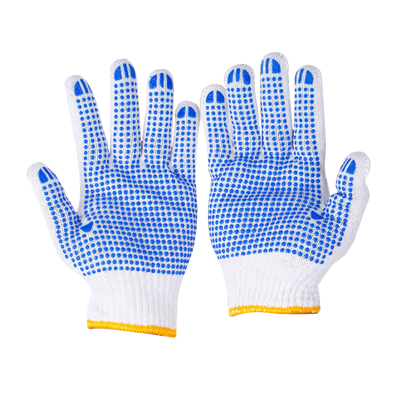 Anti-slip Cotton Knitted General Purpose Cotton Knitted Work PVC Dots Gloves Safety Work Hand Gloves