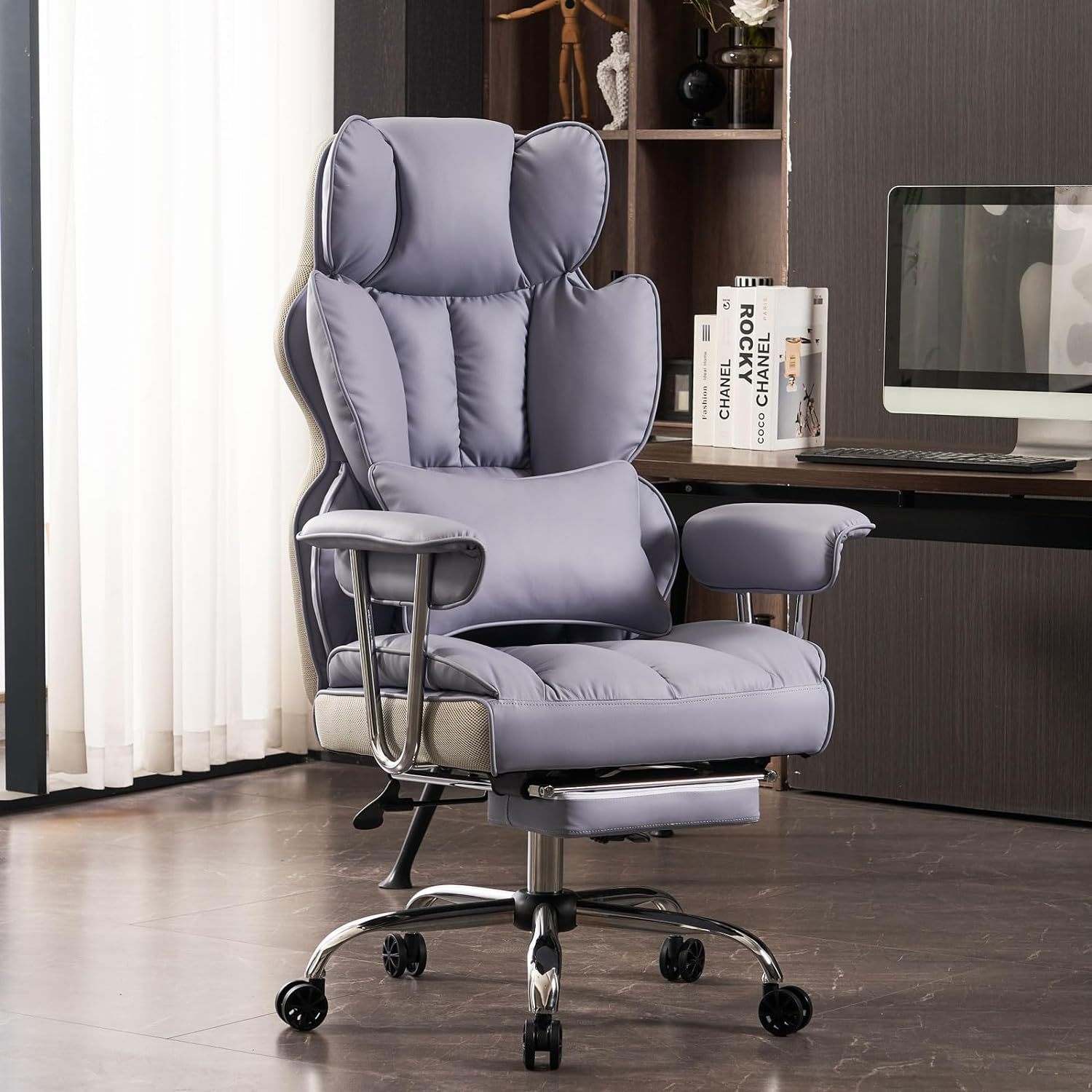 Free Ship Sturdy and Comfortable Cheap Price Office Computer Chair Purple Desk Office Chair 400LBS with Foot Rest