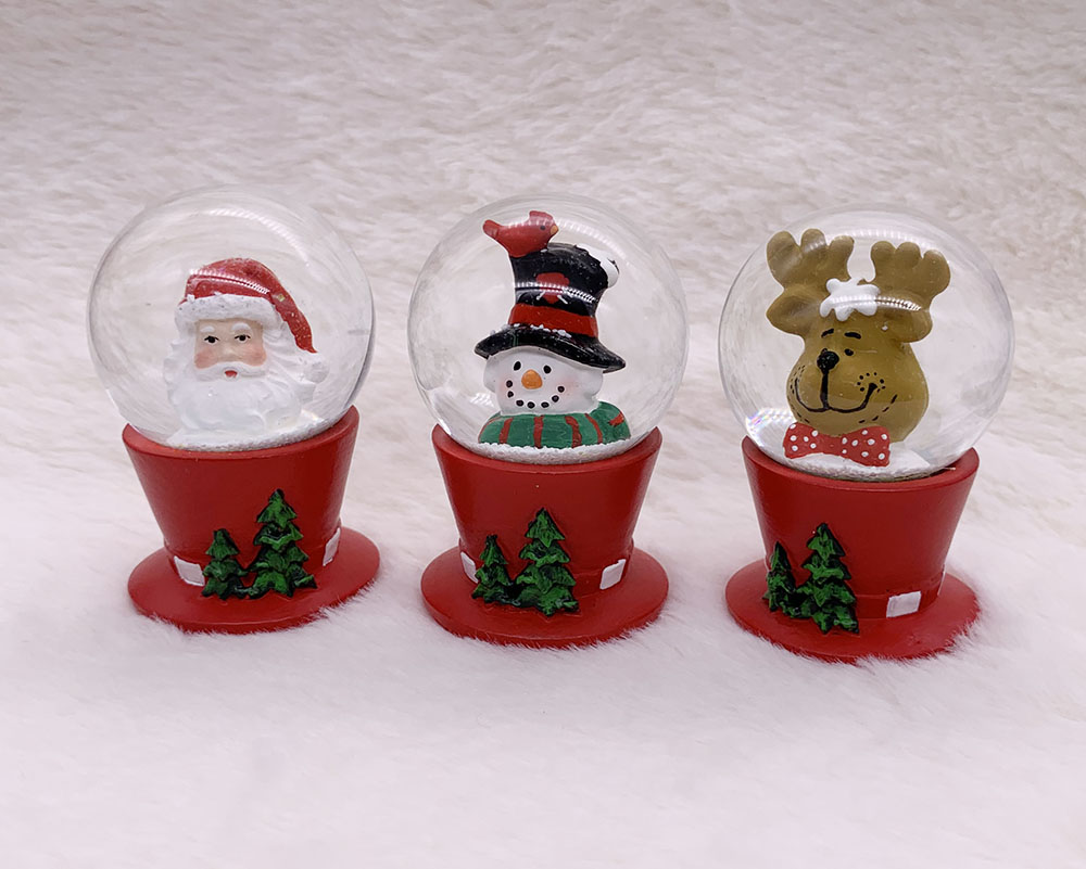 45MM Mini Size Resin Craft Rudolf Buy Snow Globe Souvenir Gift For Baby's First Christmas water ball