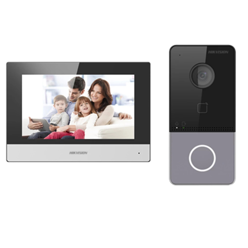 Hik IP видео домофон комплект DS-KIS603-P(B) включают в себя DS-KV6113-WPE1 + DS-KH6320-WTE1 POE дверной станция Wi-Fi монитор