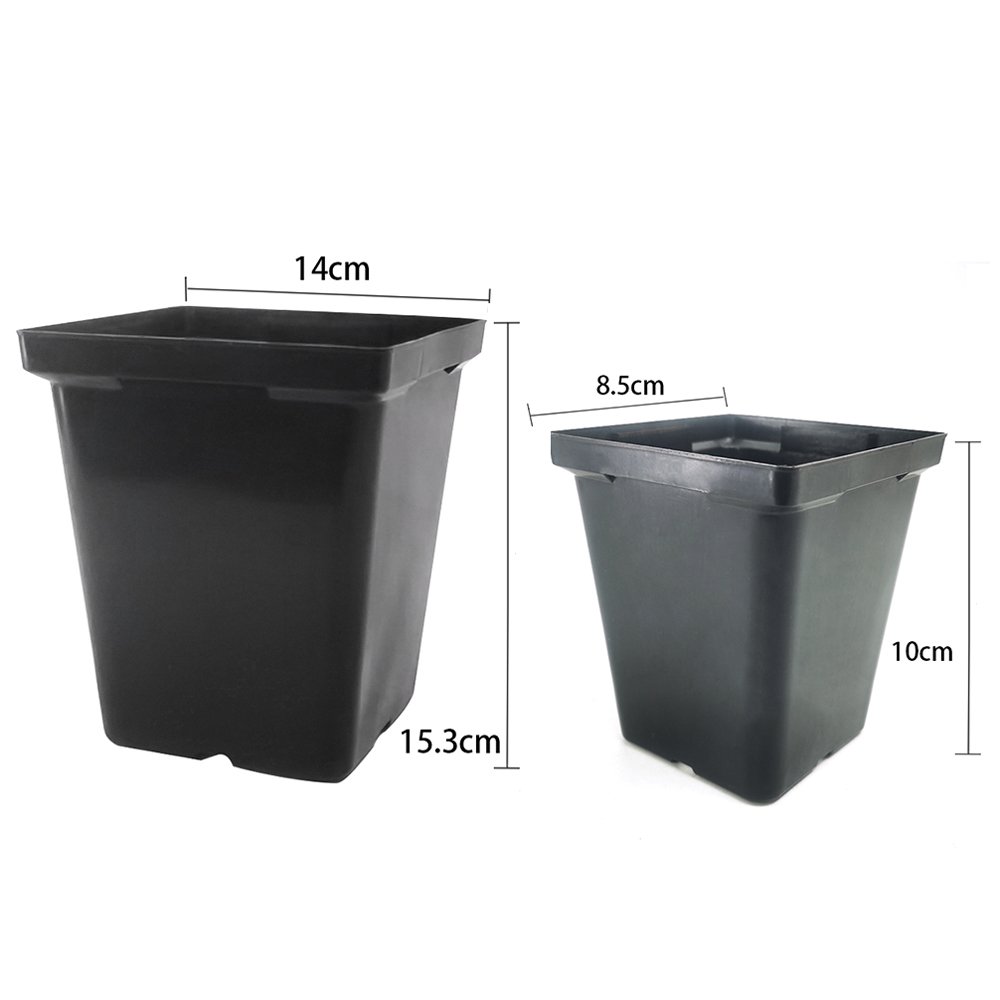 Factory price 5.5inch black square plastic planter garden flower pots