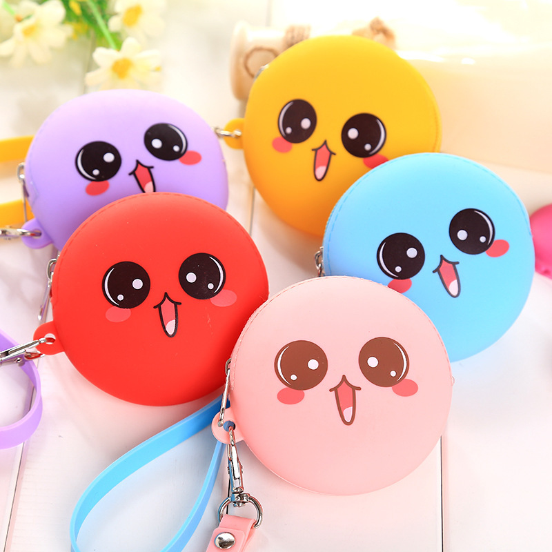 Изготовленный на заказ мультфильм круглый мягкий кошелек для монет силиконовый с ремешком дизайн