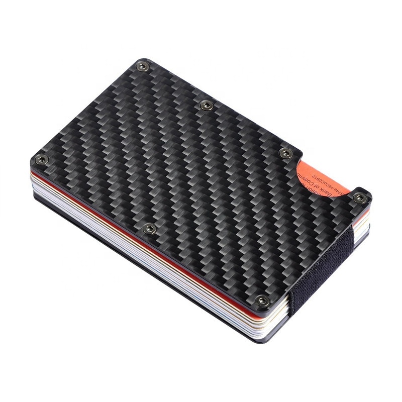 Бумажник rfid из углеродного волокна с зажимом для денег, 2019
