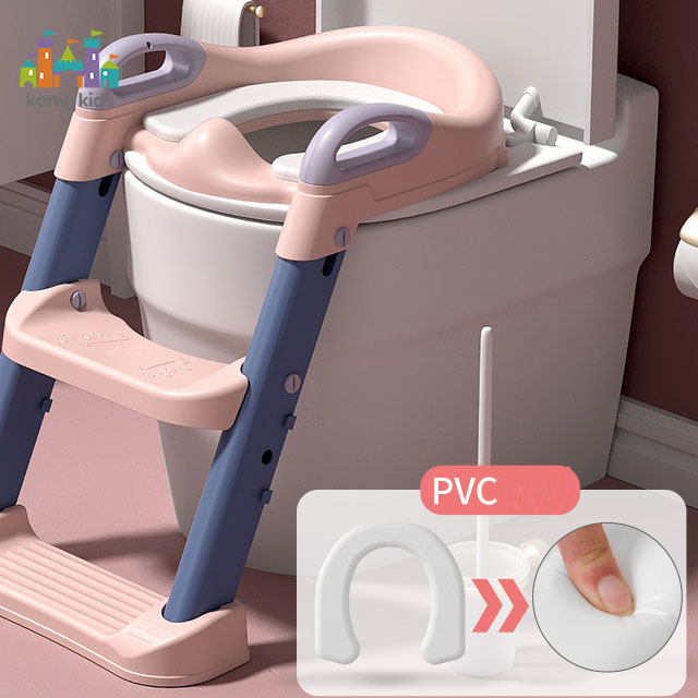 Konig Kids OEM/ODM Potty Training with Ladder with Handles & Padded Seat Potty Training Seat with Step Stool Potty Training