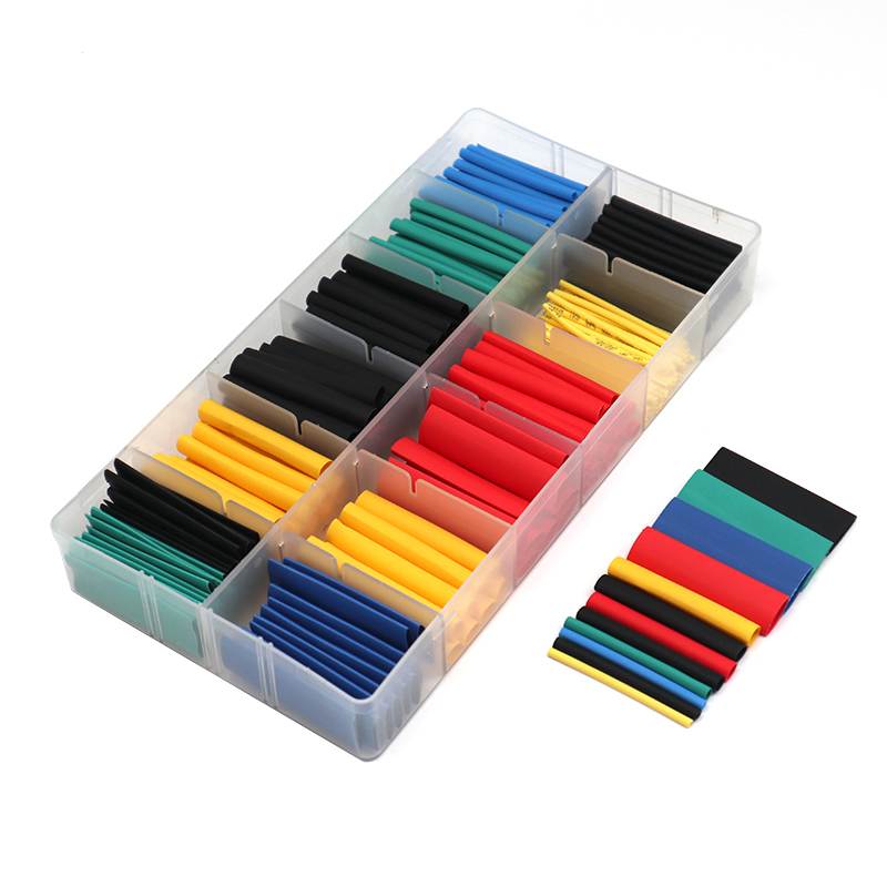 2:1 color transparent polyolefin roll pack thin wall pe environmental protection 280pcs/set heat-shrink tube