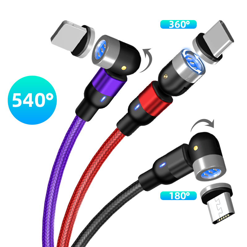 Вращающийся магнитный USB-кабель для передачи данных 180 градусов 540 градусов USB-кабель Type C