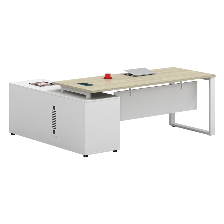 New Product American Oak Warm White Classic Office Desk Modern Solid Wood With Storage