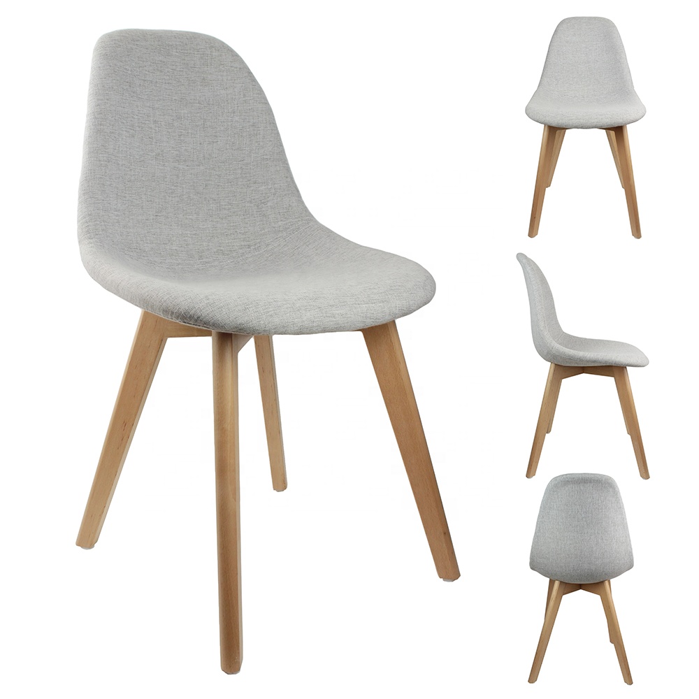 Living Room Office Restaurant Simple Dining Scandinavian Fabric Chair Light Grey