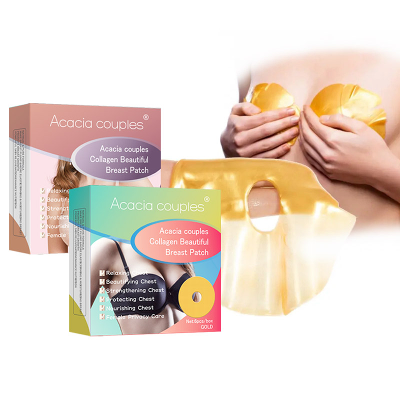 24K gold collagen crystal breast mask lifting Lifting Firming Smoothing Collagen Breast Sheet Mask For Breast Care