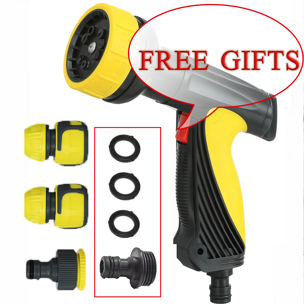 Adjustable Variable Spray Pattern Plastic Garden Water Gun 10 Function Portable Garden Hose Nozzle Spray With Garden Connector