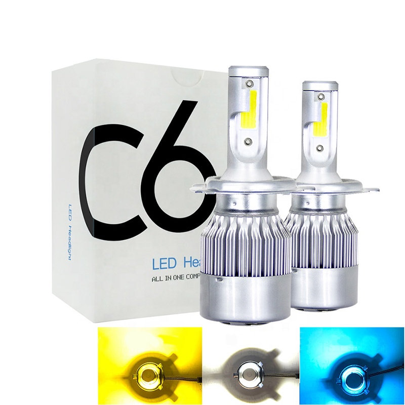 Super bright good quality high low beam csp chip night eye 6000k motorcycyle car led light c6