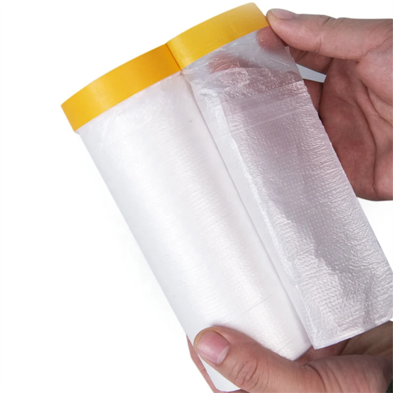 High Quality protection cover exterior wall spraying masking film pre taped mask film with tape 2700mm