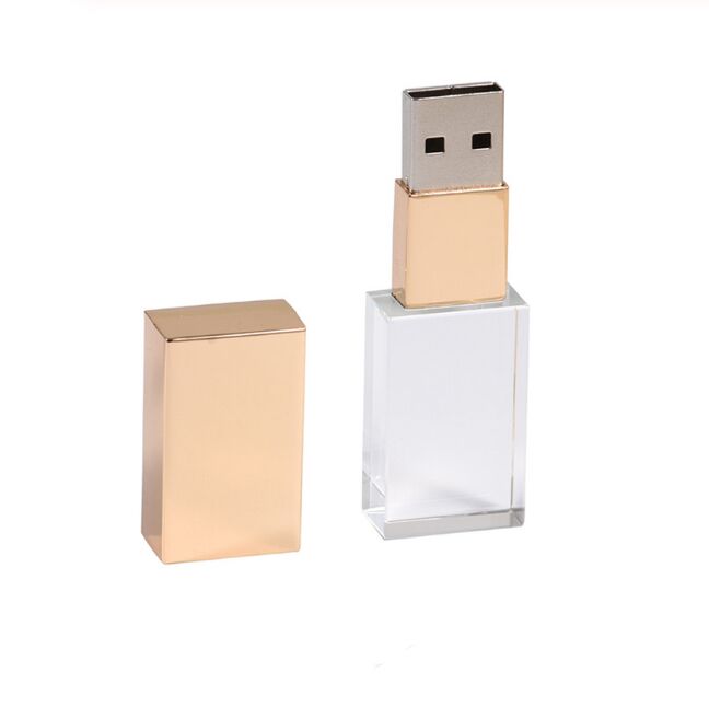 Crystal Usb 2.0 Sticks Engraved Custom Logo 4Gb 8Gb 16Gb Flash Drive Wooden Box 32Gb 64Gb Glass Gifts for Giveaway