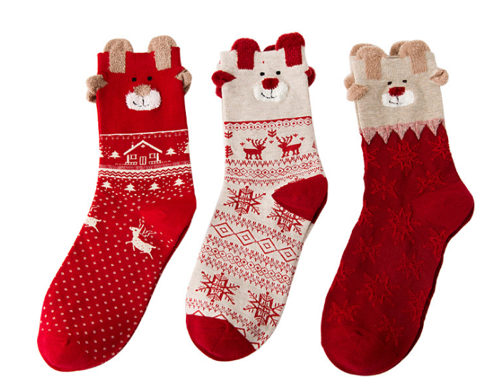 2021 wholesale custom custom luxury socks winter cozy thermal wool sock cute Christmas socks for women