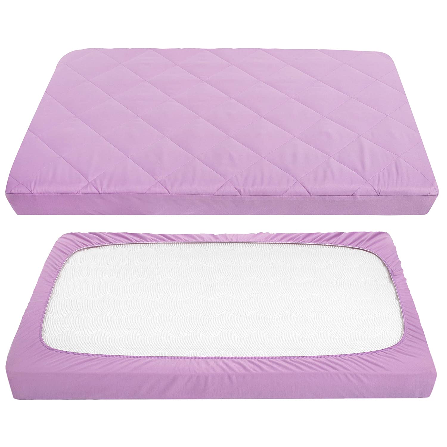 Lavender Color Breathable Sheet Quilted, 39''x27''x5''