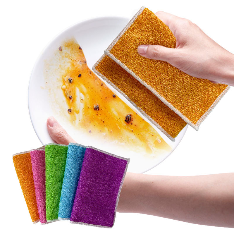 Bamboo fiber rag does not stick to oil, does not drop off wadding thick absorbent no smell kitchen special dish cloth