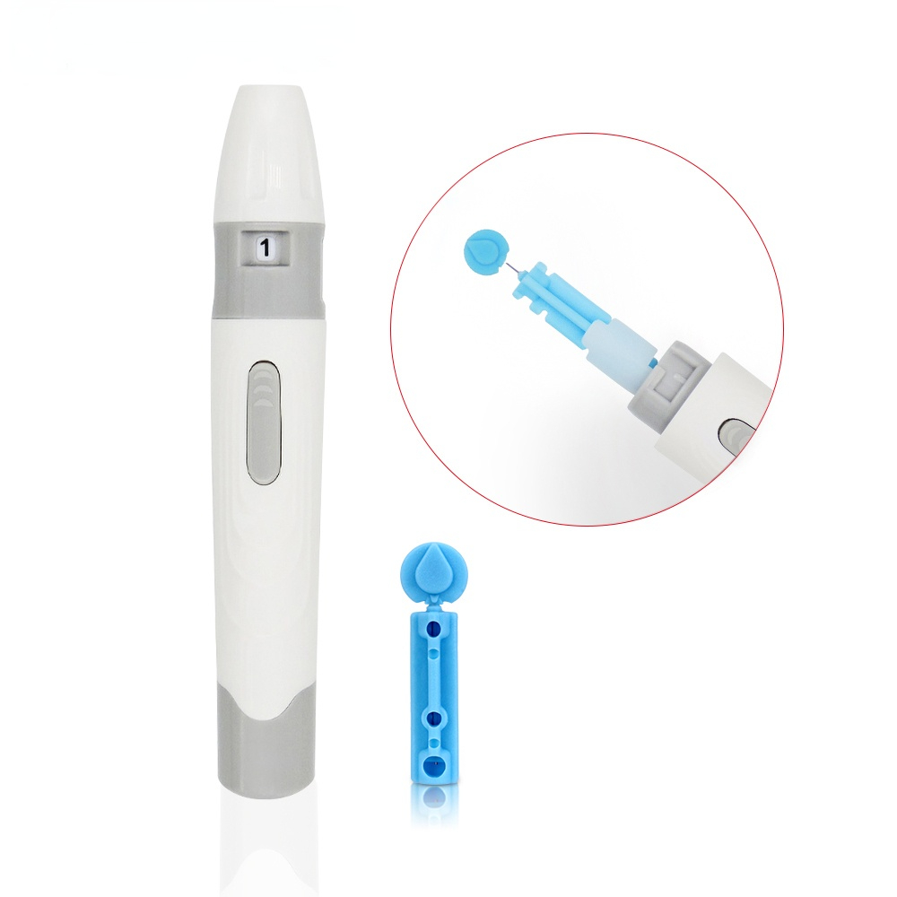Lancing Device For Diabetics Blood Collect 5 Adjustable Depth Blood Sampling Glucose Test Pen With 50/100 Needles