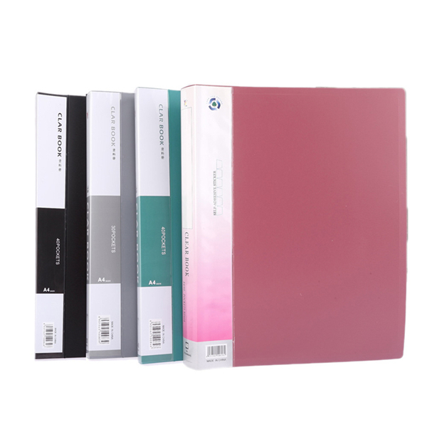 China supplier 10-100 pages display pocket Office School Stationery PP clear book file folder data book