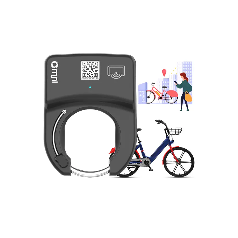 BLE 2G 4G 5G NFC RFID IP67 Waterproof Intelligent Bicycle Rental System Cycle Shared Smart QR Code Bike Sharing Lock