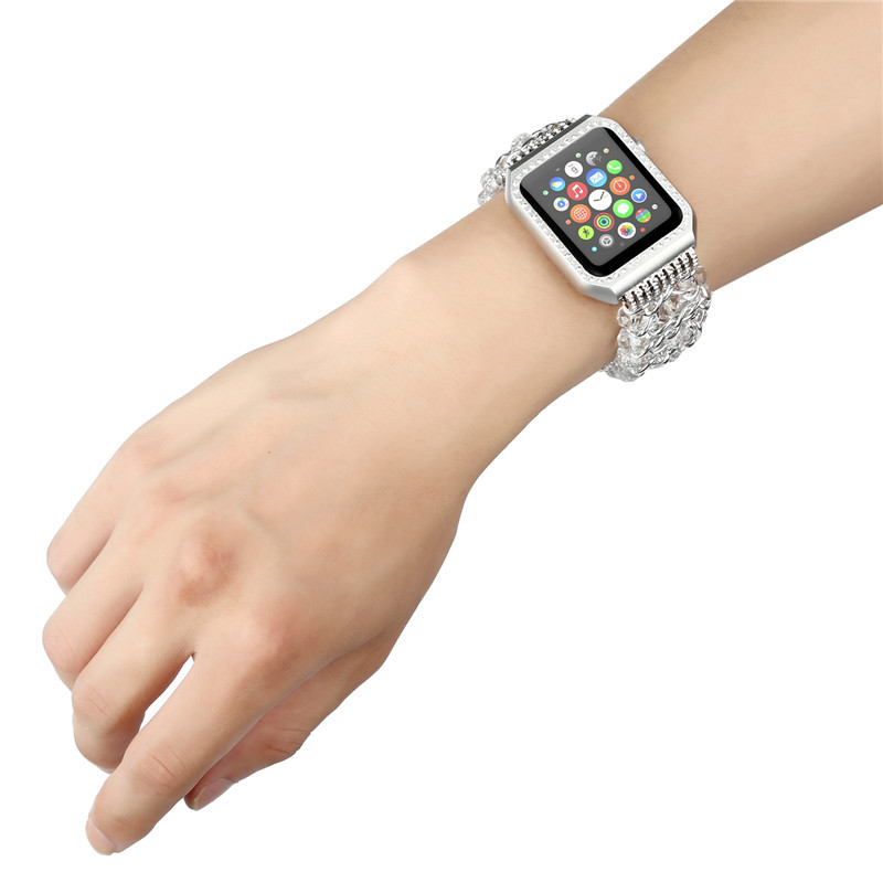 2020 Yapears для Apple Watch, эластичный браслет с бусинами и корпусом, эластичный браслет для iWatch серии 5/4/3/2/1