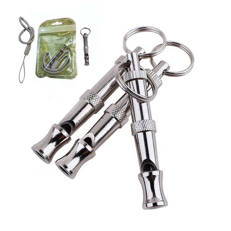 Amazon Best Seller Adjustable Stainless Steel Pet Whistle Dog Training Whistle with String