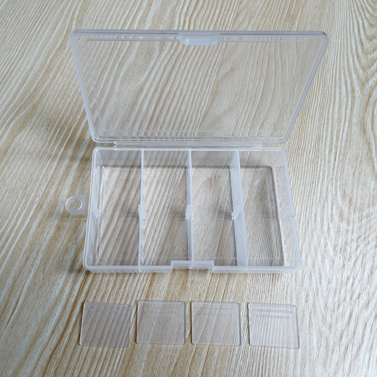 4 Compartment 8 Compartment Fishing Tackle Box  Plastic Transparent Container