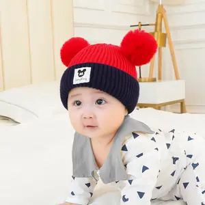 Autumn and Winter Baby Woolen Hat Double Layer 1-3 Year Old Children's Hat Boys and Girls' Knitted Hat