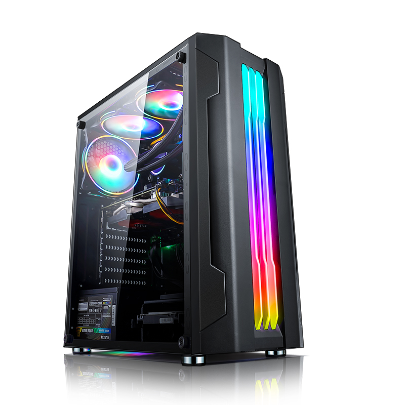 Рассвет акриловый 6*12 Вентилятор матрица Mid башня RGB светодиодный компьютер ПК корпус микро Atx игры