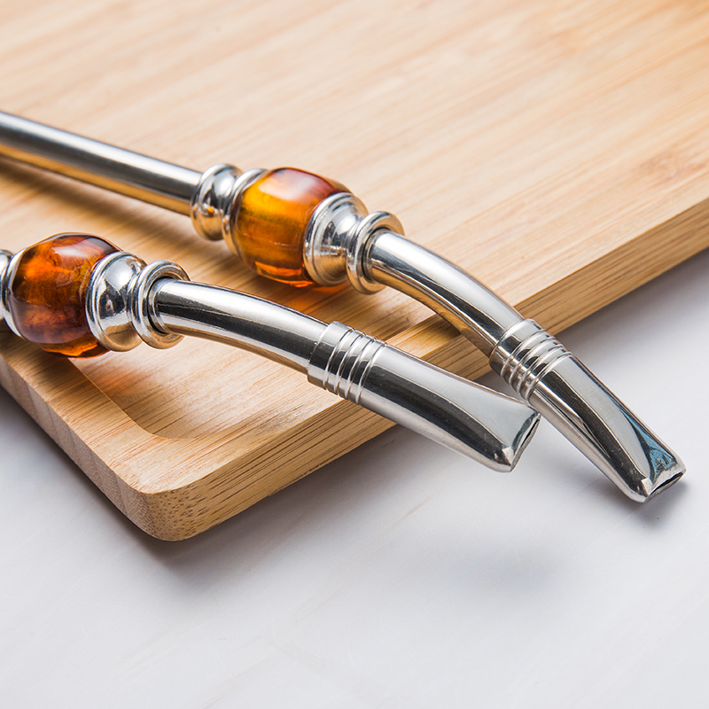 Food Grade Metal Stainless  Steel Yerba Mate Drinking Straw Set Filter Spoon With Custom Logo/