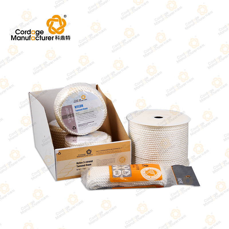 Fast Delivery Customized Coil Package White Nylon 3 Strand Twisted Packaging Rope