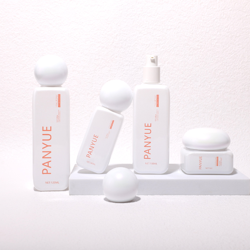 Wholesale 50g 40ml 100ml 120ml rectangle skincare squeeze packaging cosmetics bottles jar with white plastic pump and lid