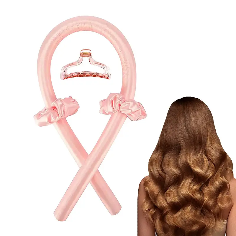 No Heat Silk Curls Headband For Long Hair Soft Foam Hair Rollers Curling Ribbon And Flexible Rods