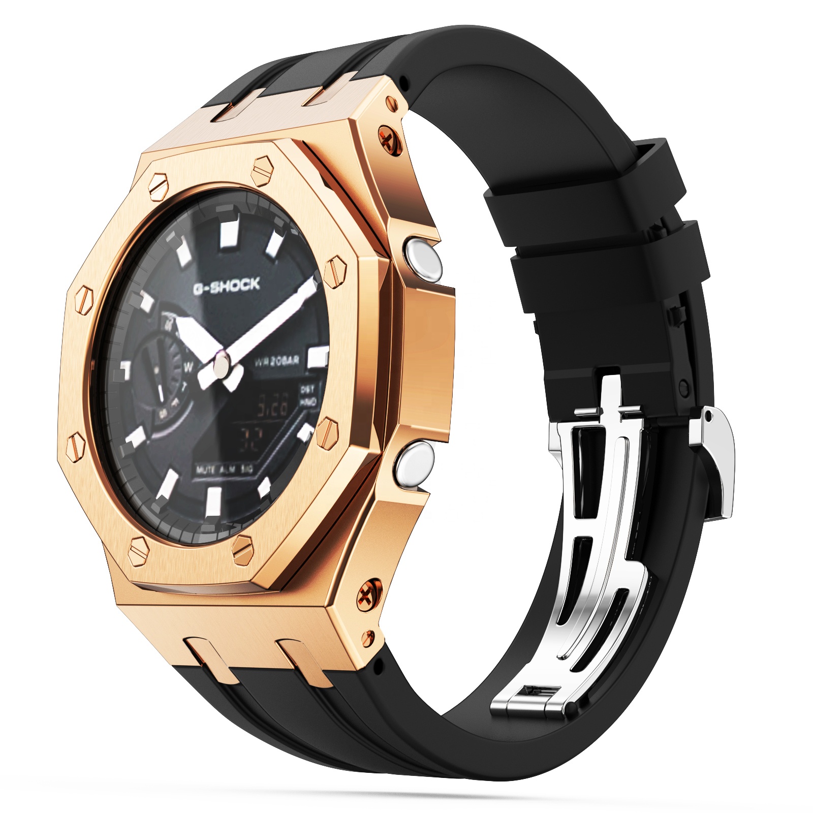 4rd generation AP watches modified Gshock GA2100 metal case luxury rubber watch band 316l stainless steel watch case for GA2100