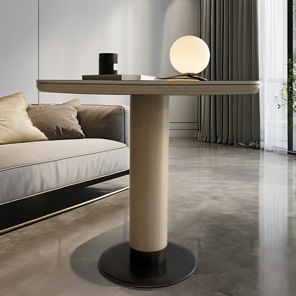 2024 Contemporary Luxury round Tea Table New Creative Glass Metal Oak Furniture for Living Room Villa Dining Coffee Tables