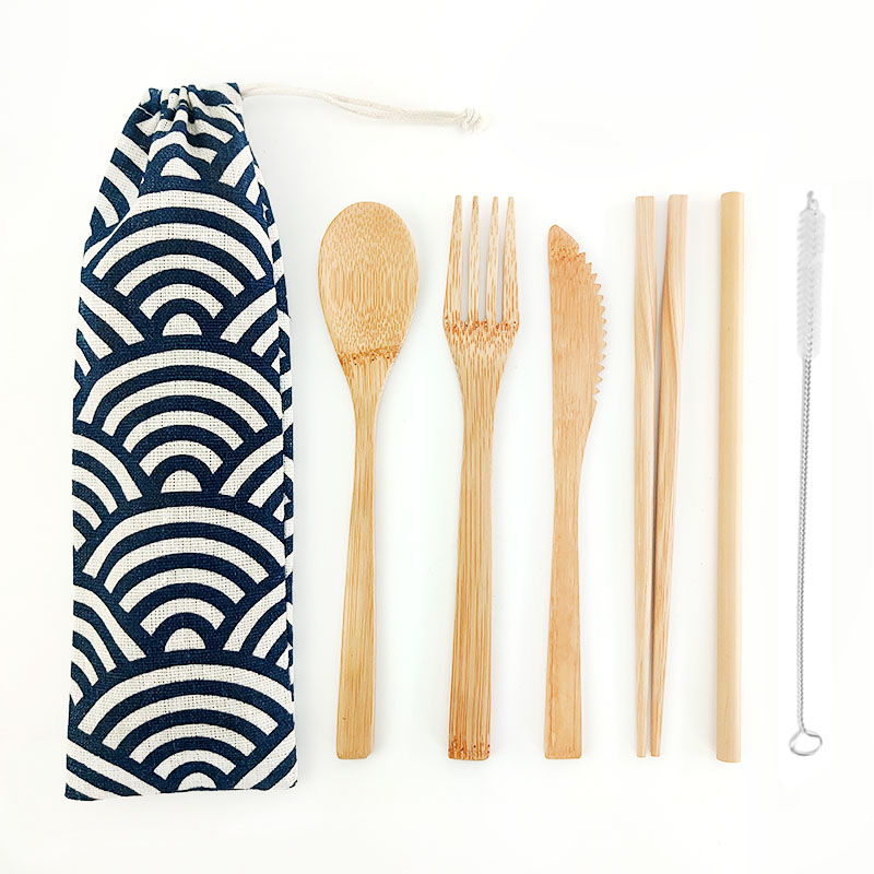 eco friendly bamboo cutlery travel set Kitchen Utensil Tool Set 3pcs a set with bamboo Spoon fork Butter knife