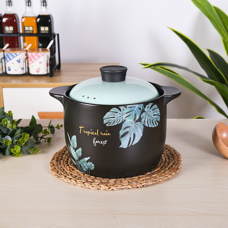ceramic pots with lids Source factory-Chaozhou blue flower big capacity soup porridge ceramic casserole pot kitcpots and panshen