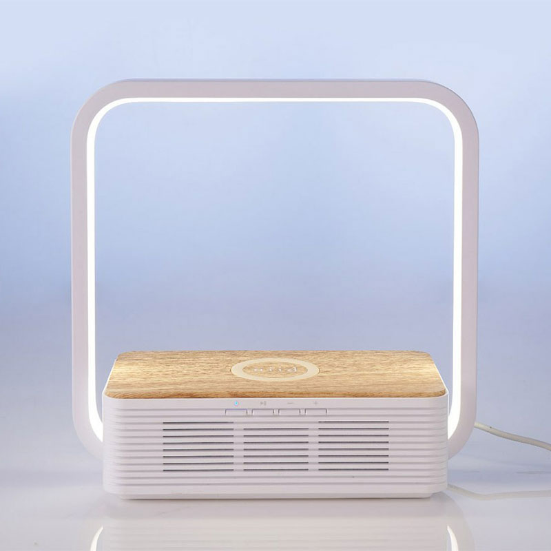 Прикроватная 3 в 1 многофункциональная QI Беспроводная зарядная bluetooth-колонка со светодиодной ночной лампой