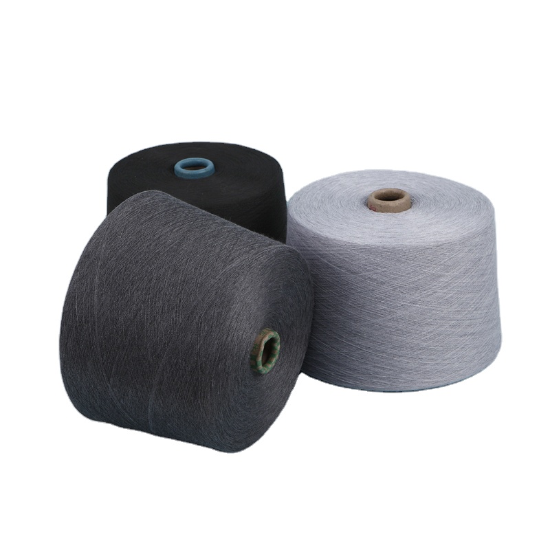 melange blended yarn for knitting t shirt Hemp grey