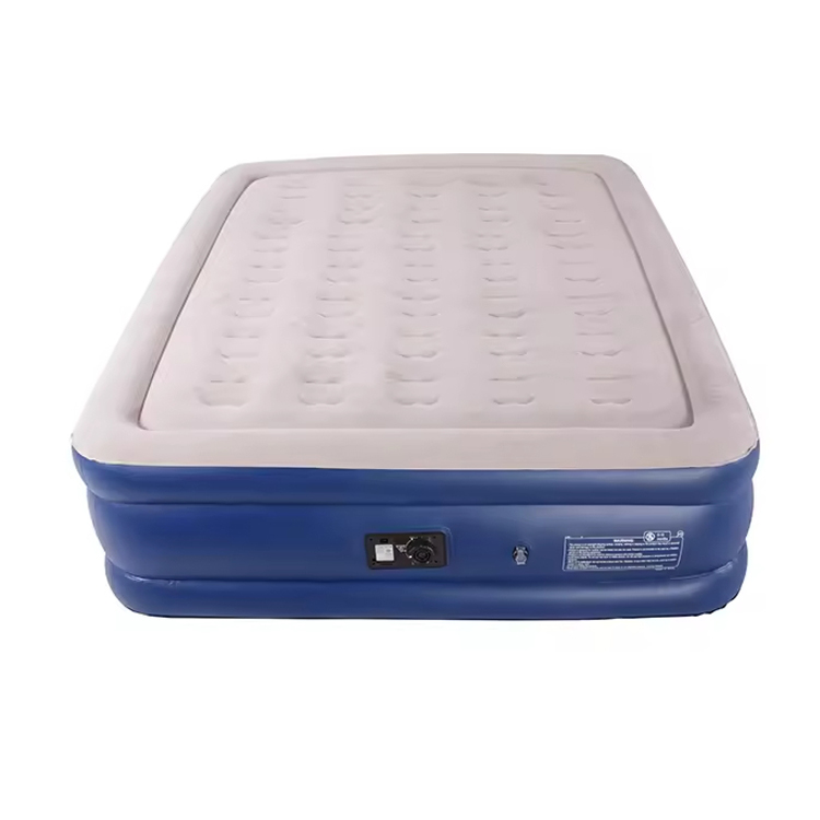 Modern Double Queen Inflatable Air Mattress with PVC Flocking Cover Bedroom Furniture Direct Manufacturer Inflatable Air Bed