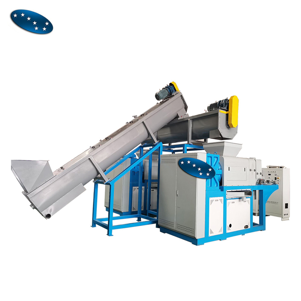 Waste hdpe ldpe squeeze granulating machine